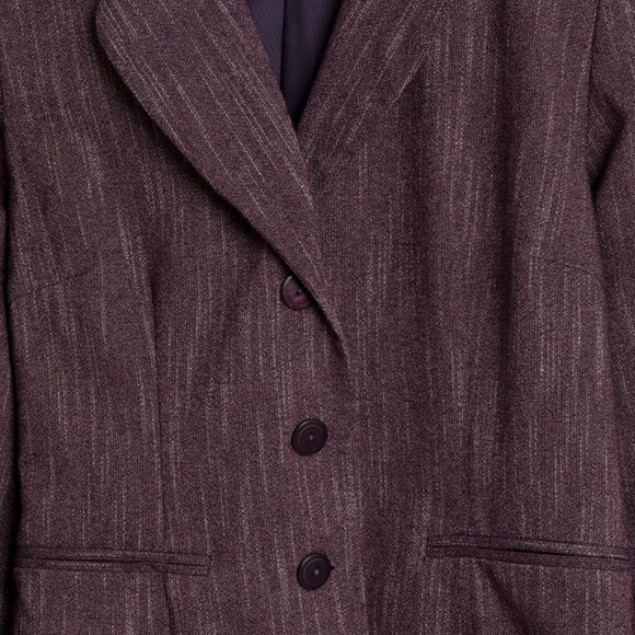 Tazzia Oy (Finland) Barleycorn Tweed Wool Cloverleaf Blazer Garnet : L - Picture 7 of 9